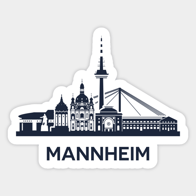 Skyline emblem of Mannheim, city in the southwestern part of Germany Sticker by yulia-rb